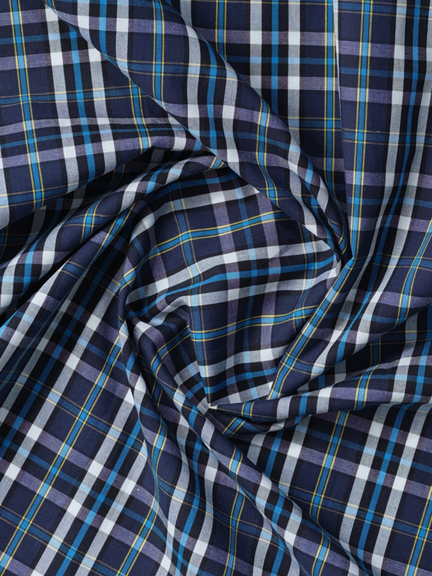 Blue and Black Gingham Check Casual Shirt