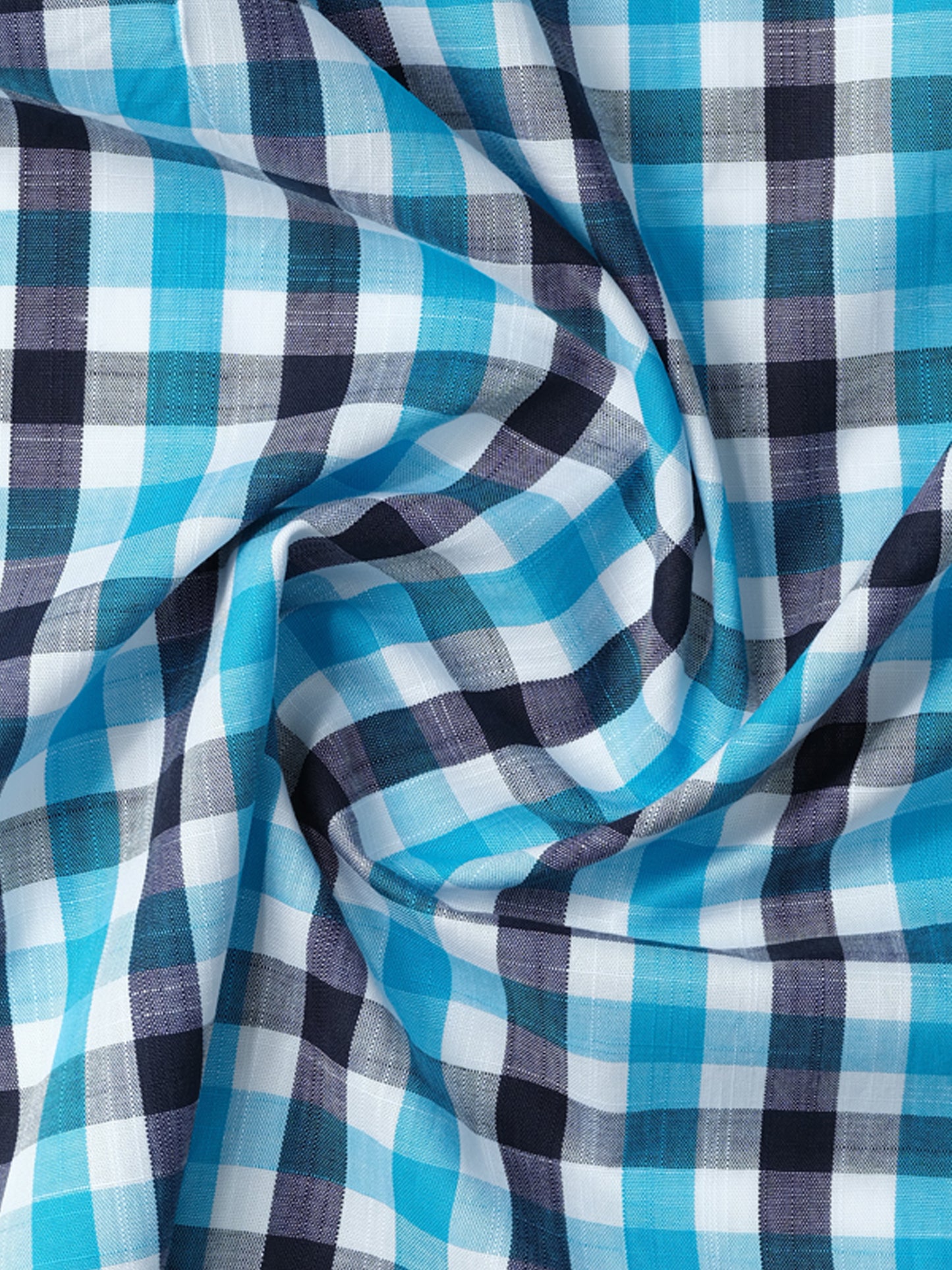 Blue and Black Check Casual Shirt