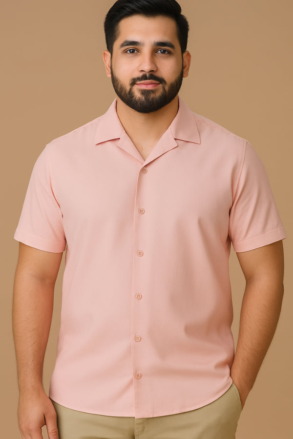 Pink Half Sleeve Shirt For Men's