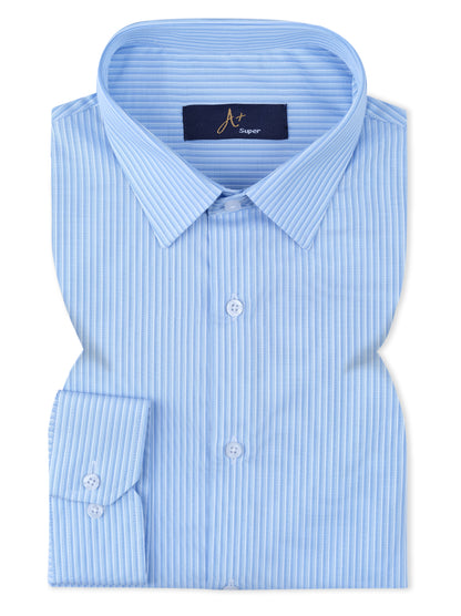 Blue and White Micro Stripes Formal Shirt  Smart Fit