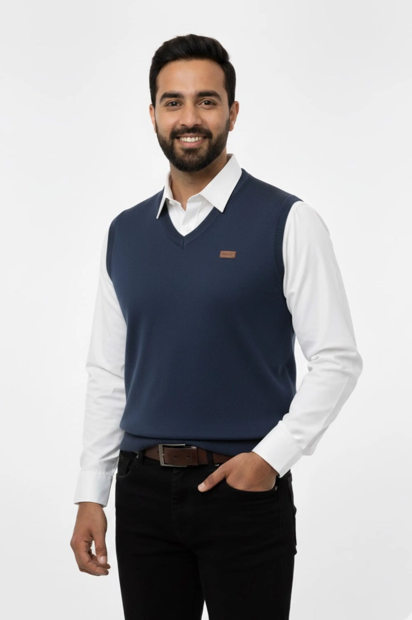 Navy Classic V-Neck Sweater Vest