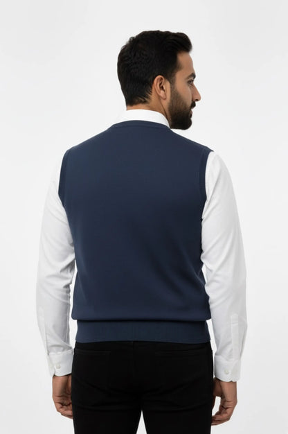 Navy Classic V-Neck Sweater Vest