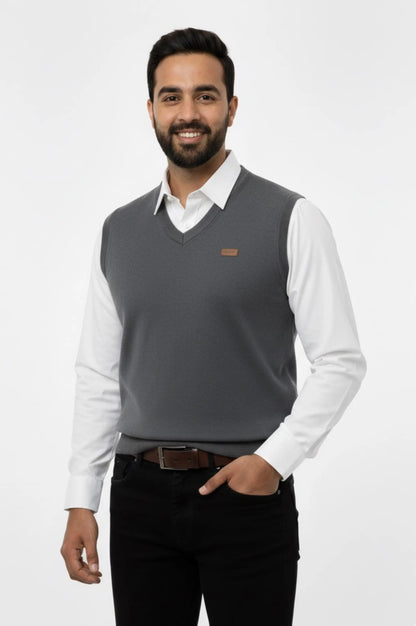 Charcoal Grey V-Neck Sweater Vest
