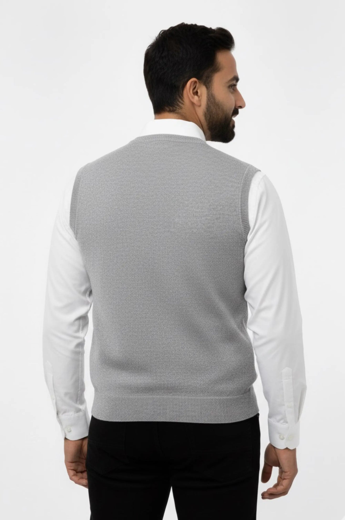 Light Grey V-Neck Sweater Vest