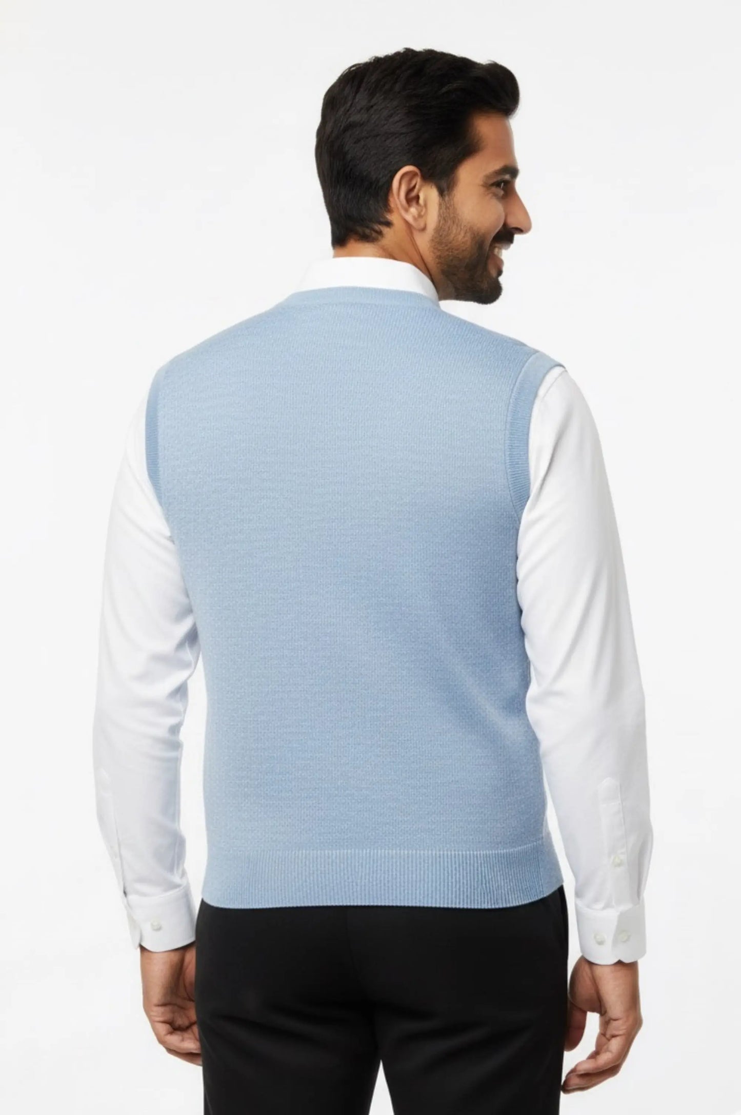 Sky Blue V-Neck Sweater Vest
