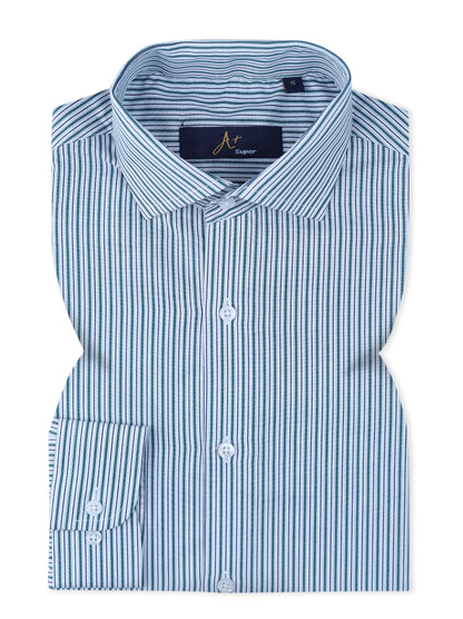 Green Pinstripe Signature Formal Shirt Smart Fit