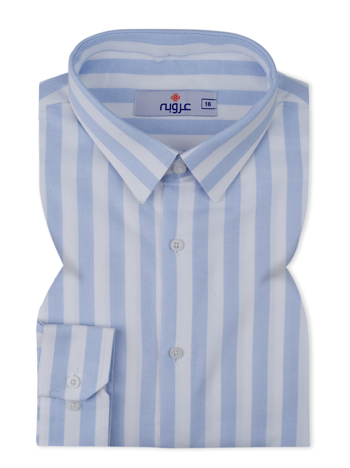 Light Blue White Awning Stripe Formal Shirt  Smart Fit