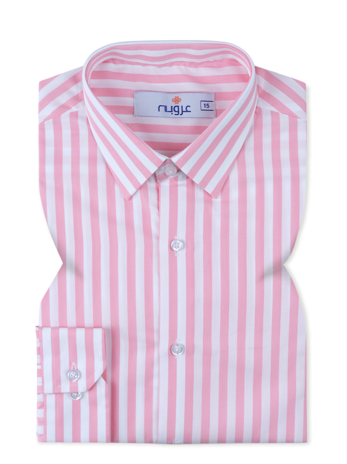 Pink & White Bengal Stripe Formal Shirt  Smart Fit