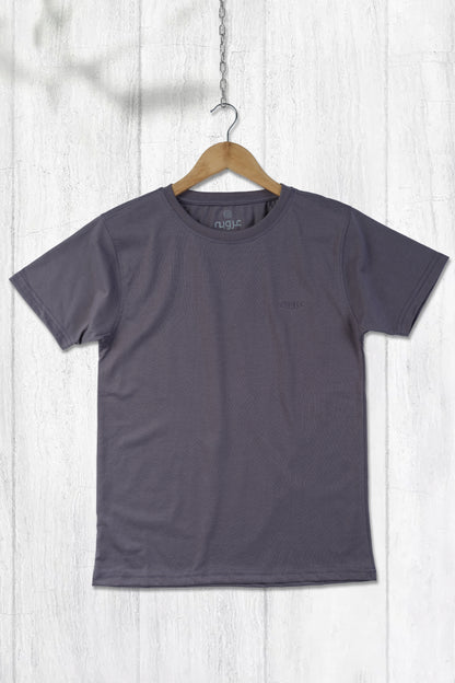 Men's Dark Grey Round Neck T-Shirt