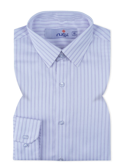 Brilliant White Pinstripe Formal Shirt  Smart Fit