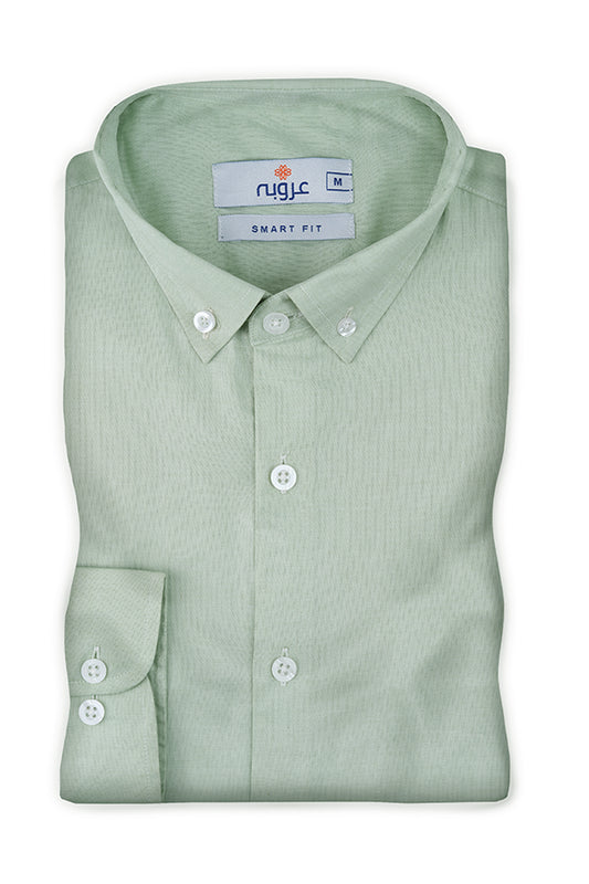 Men's Mint Green Shirt - Smart Fit Button Down Shirt for Office & Casual Wear