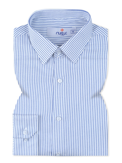 Blue and White Stripes Formal Shirt Smart Fit