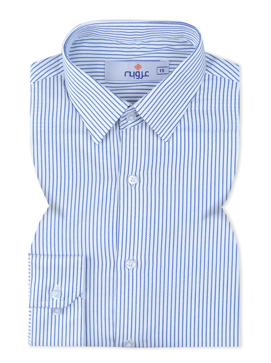 Blue and White Stripes Formal Shirt Smart Fit