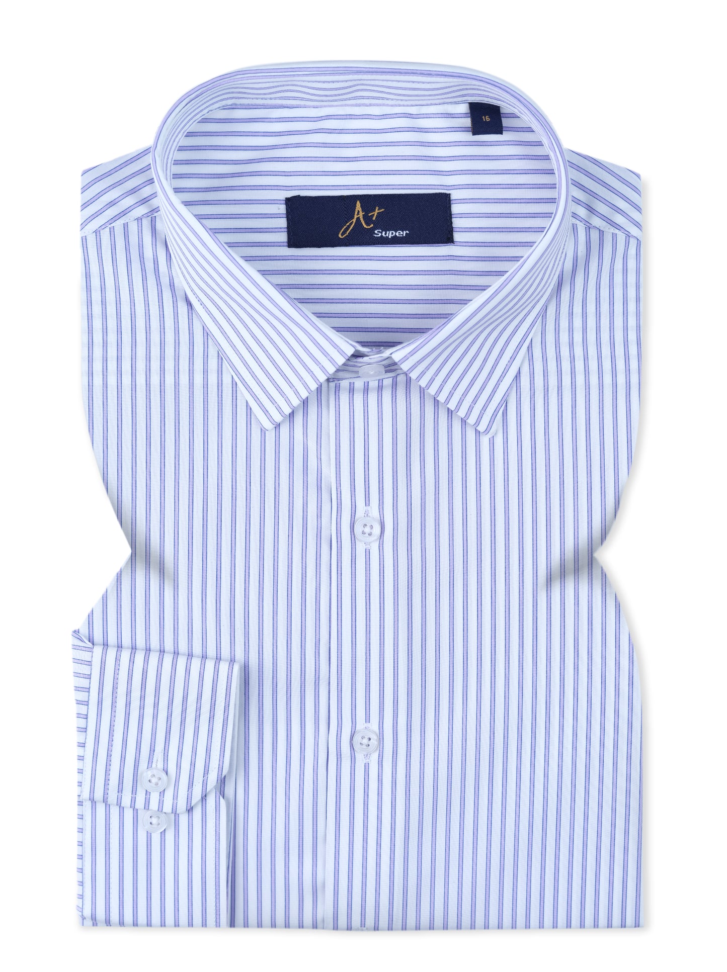 White with Purple Stripes Formal Shirt  Smart Fit