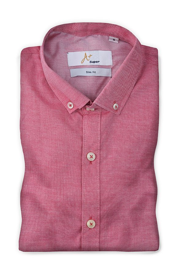 Textured Pink Casual Shirt - Aruba+ Super  Smart Fit