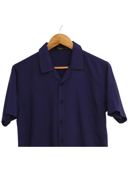 Navy Blue Half Sleeve Shirt For Men's