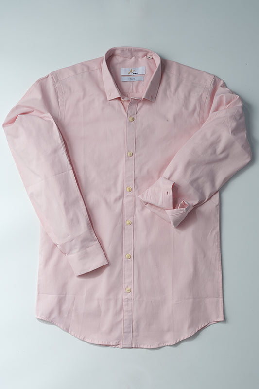 Light Pink Plain Casual Shirt - Aruba+ Super  Smart Fit
