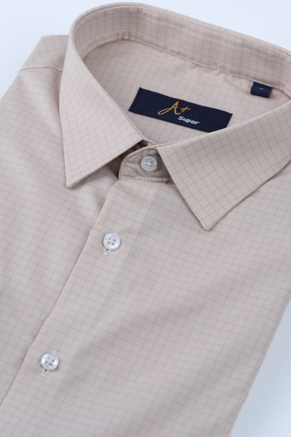 Brown Checkered Formal Shirt Smart Fit
