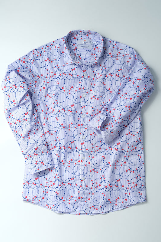 Purple Curve Printed Casual Shirt | Super Fitted