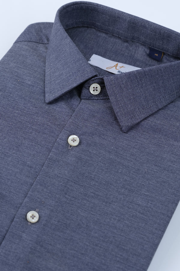 Grey Plain Signature Dress Shirt  Smart Fit