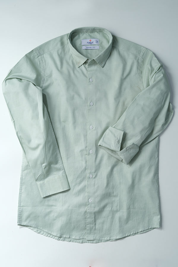 Men's Mint Green Shirt - Smart Fit Button Down Shirt for Office & Casual Wear