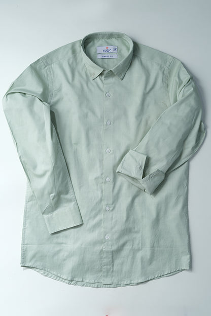 Men's Mint Green Shirt - Smart Fit Button Down Shirt for Office & Casual Wear
