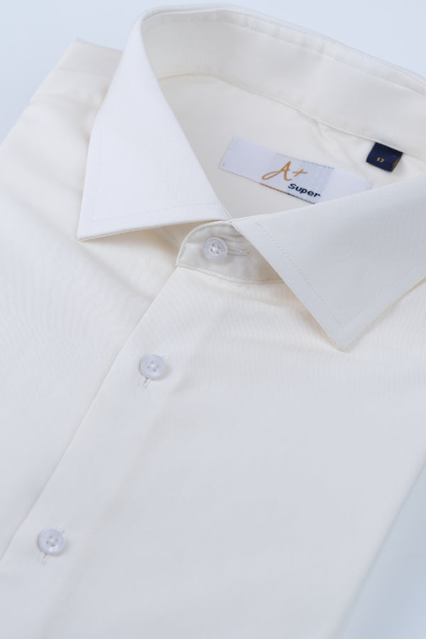 Plain Off-White Dress Shirt  Smart Fit