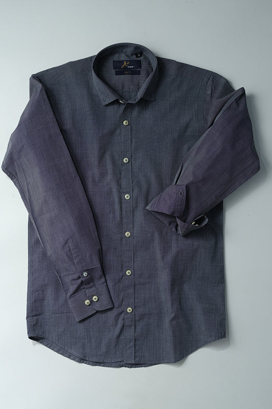 Dark Grey Plain Casual Shirt - Aruba+ Super  Smart Fit