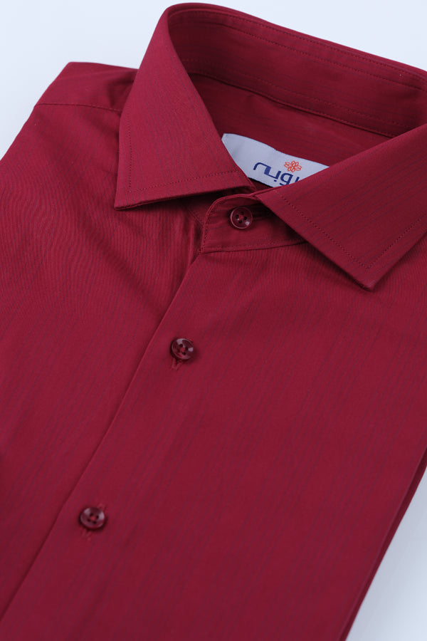 Classic Maroon Formal Shirt | Smart Fit