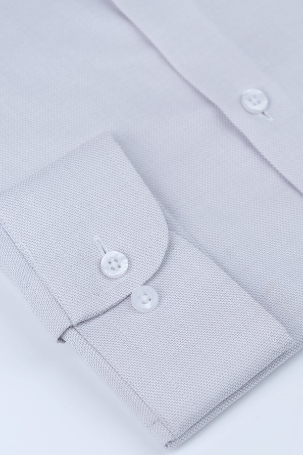 Plain Light Grey Formal Shirt Smart Fit