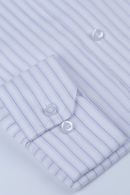 Brilliant White Pinstripe Formal Shirt  Smart Fit