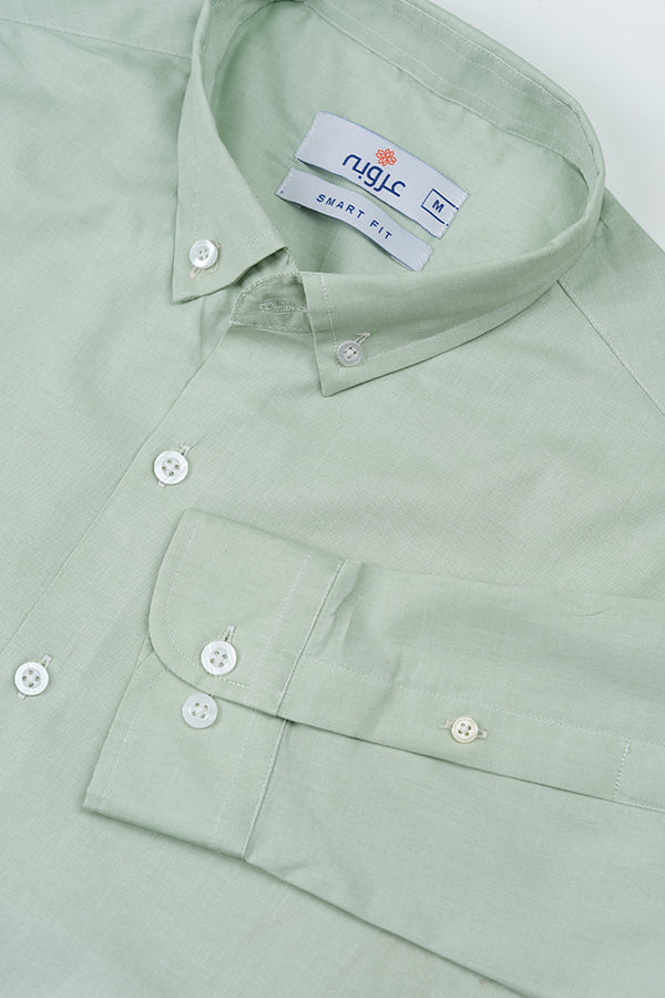 Men's Mint Green Shirt - Smart Fit Button Down Shirt for Office & Casual Wear