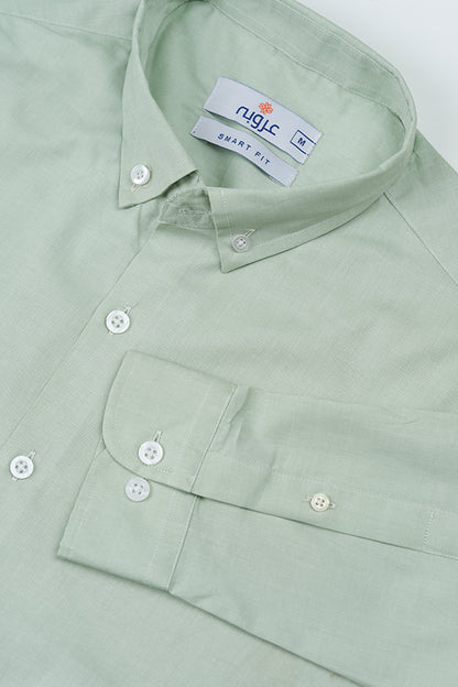 Men's Mint Green Shirt - Smart Fit Button Down Shirt for Office & Casual Wear