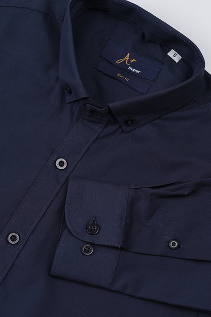 Midnight Blue Casual Shirt - Aruba+ Super  Smart Fit