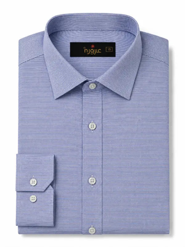 Sky Blue with Textured Formal Shirt | Regular Fit