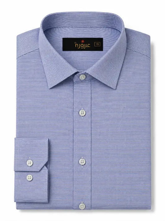 Sky Blue with Textured Formal Shirt | Regular Fit