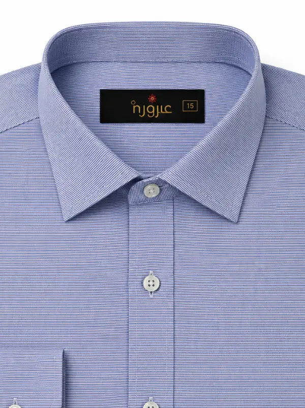 Sky Blue with Textured Formal Shirt | Regular Fit