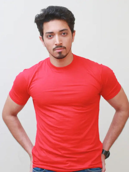 Men's Red Round Neck T-Shirt