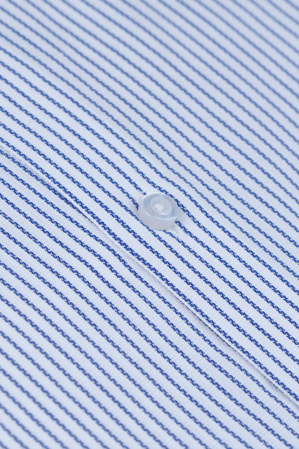 Blue and White Stripes Formal Shirt Smart Fit