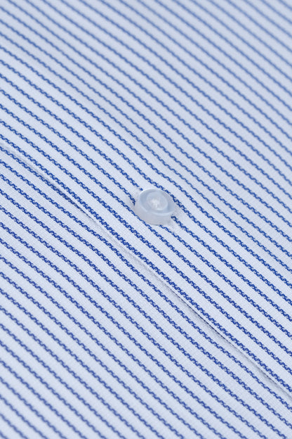 Blue and White Stripes Formal Shirt Smart Fit