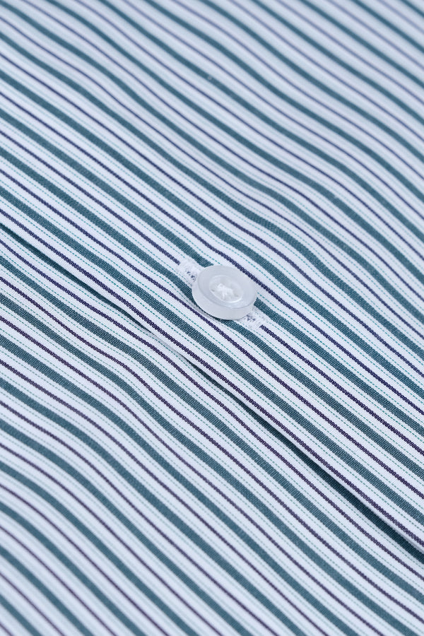 Green Pinstripe Signature Formal Shirt Smart Fit