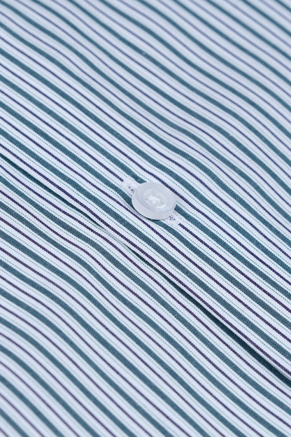 Green Pinstripe Signature Formal Shirt Smart Fit