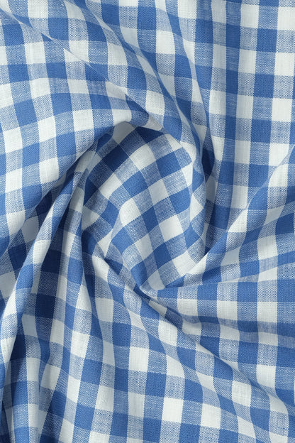 White and Blue Checkered Men's Shirt - Smart fit