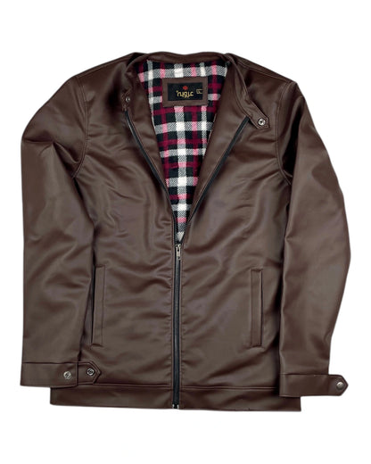 Men's Dark Brown Faux Leather Jacket