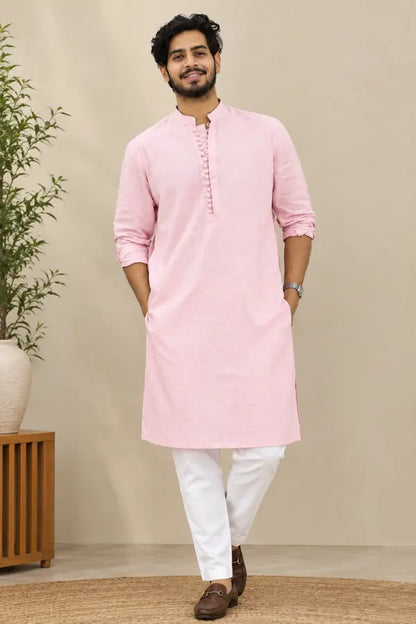 Pink Linen Kurta for Men – Pakistan Aruba Fashion Wear