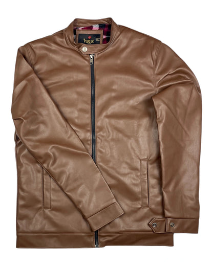 Men's Brown Faux Leather Jacket