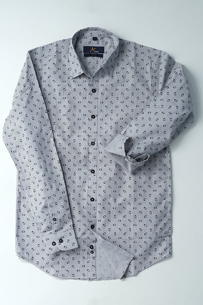 Arrow Print Grey Casual Shirt 2
