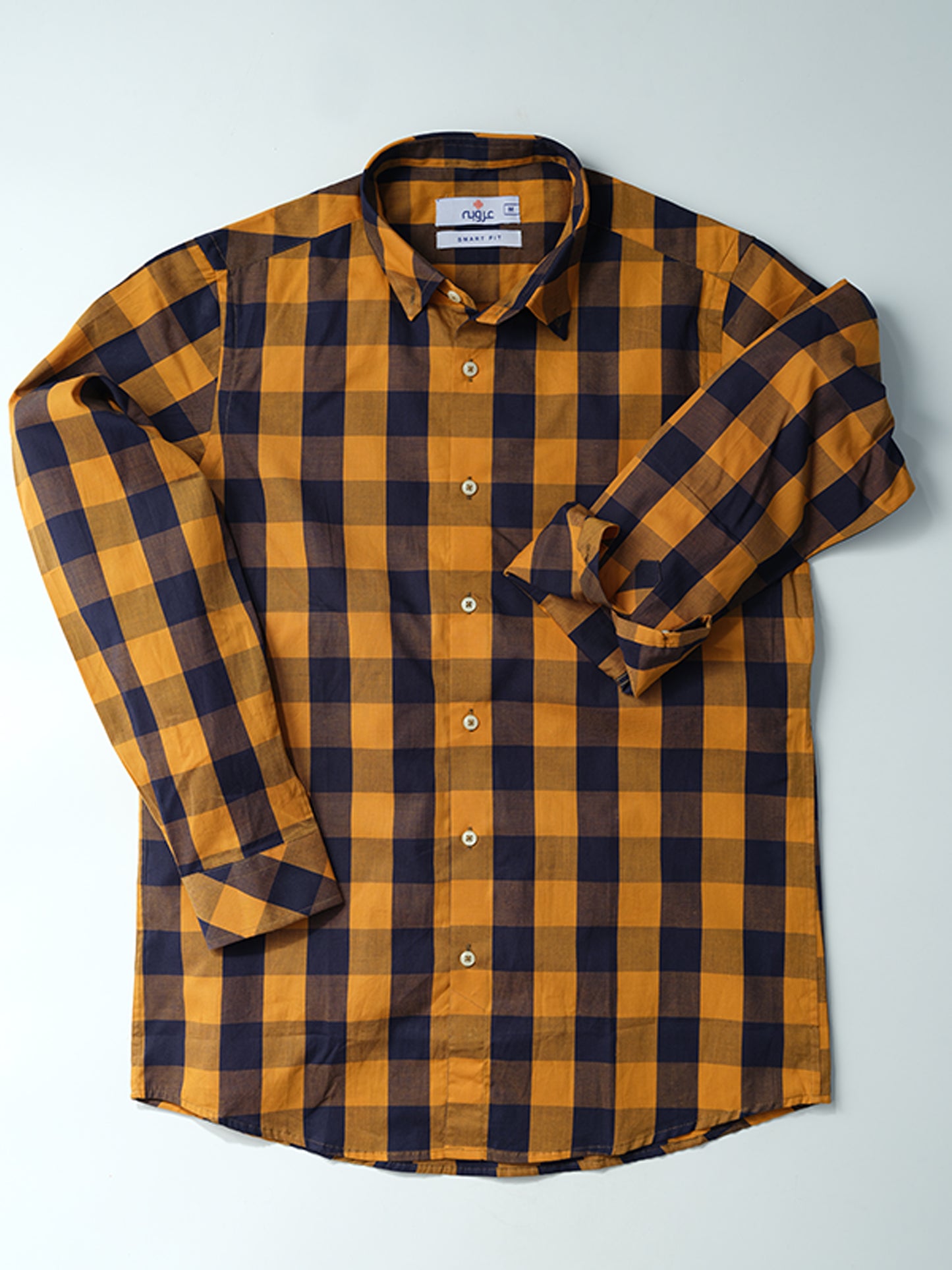 BROWN AND WHITE CHECK SHIRT FOR MEN 2