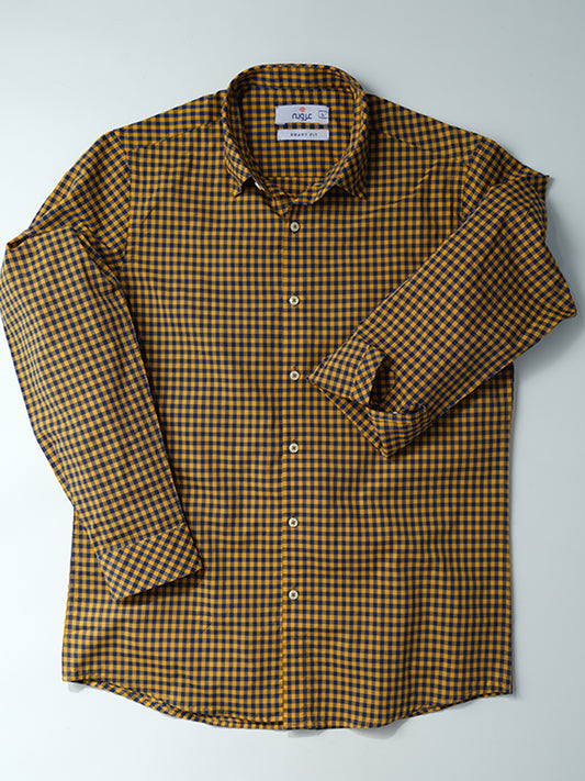 BROWN BLUE GINGHAM SHIRT FOR MEN 3