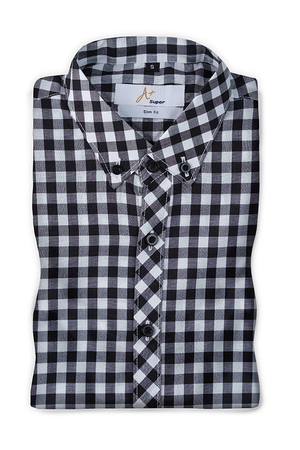 Black & White Checks Casual Shirt 1